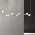 Lampadario sospensione bolle 8 sfere G9 trasparenti in vetro lampada da soffitto in metallo oro design moderno