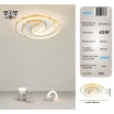 Plafoniera led 45w cerchio spirale vortice oro lampadario da soffitto moderno luce fredda naturale