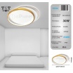 Plafoniera led 30w cerchio oro lampadario da soffitto design moderno tondo luce bianco naturale