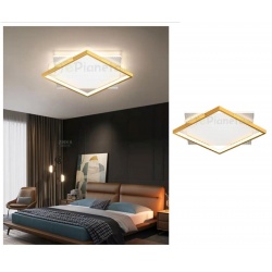 Plafoniera led 30w quadrata oro design moderno lampadario da soffitto luce bianco naturale