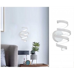 Applique da parete spirale led 18W design moderno bianco lampada muro camera luce naturale fredda